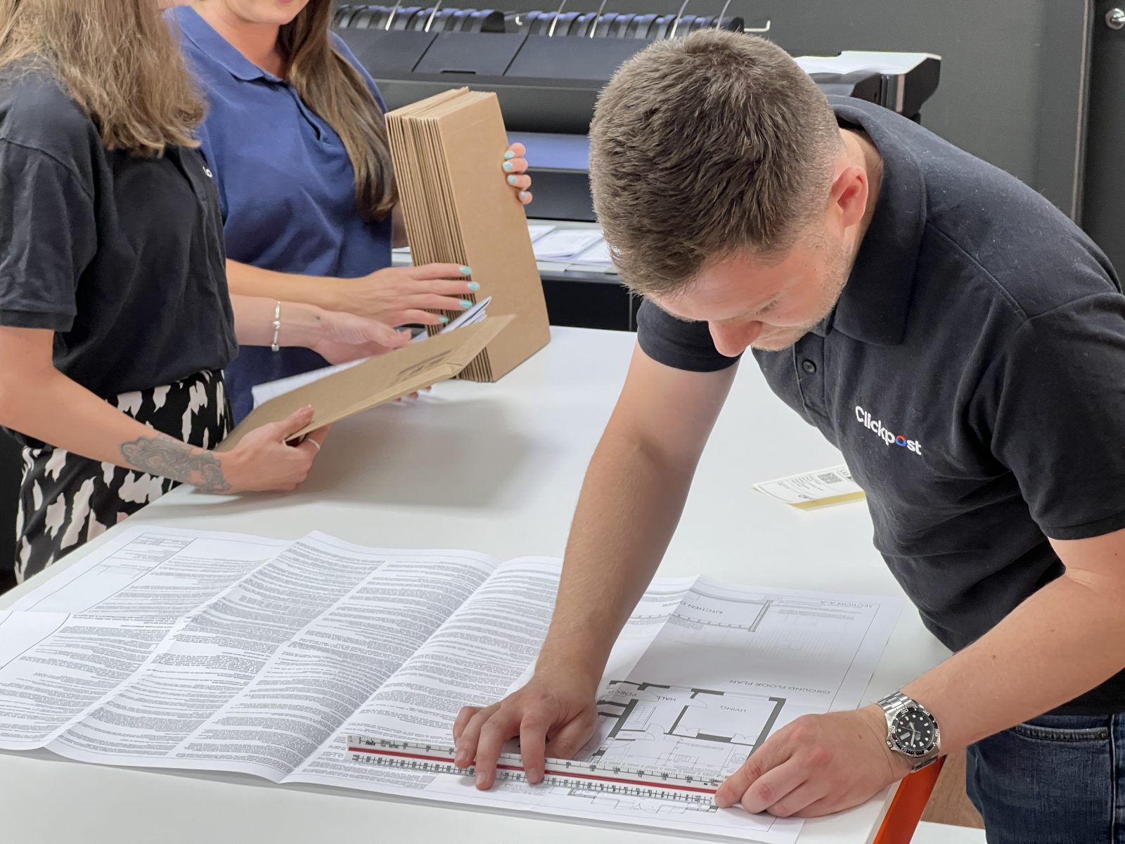 Clickpost scale checking of printed plans